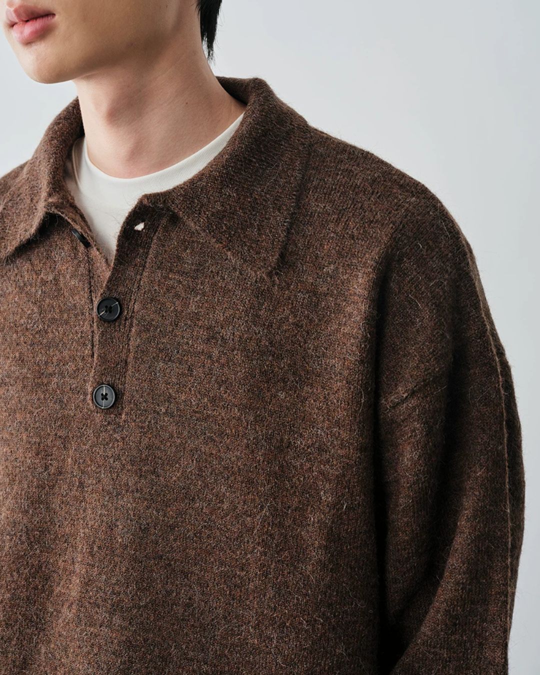Alpaca Blend Polo Knit　KN058