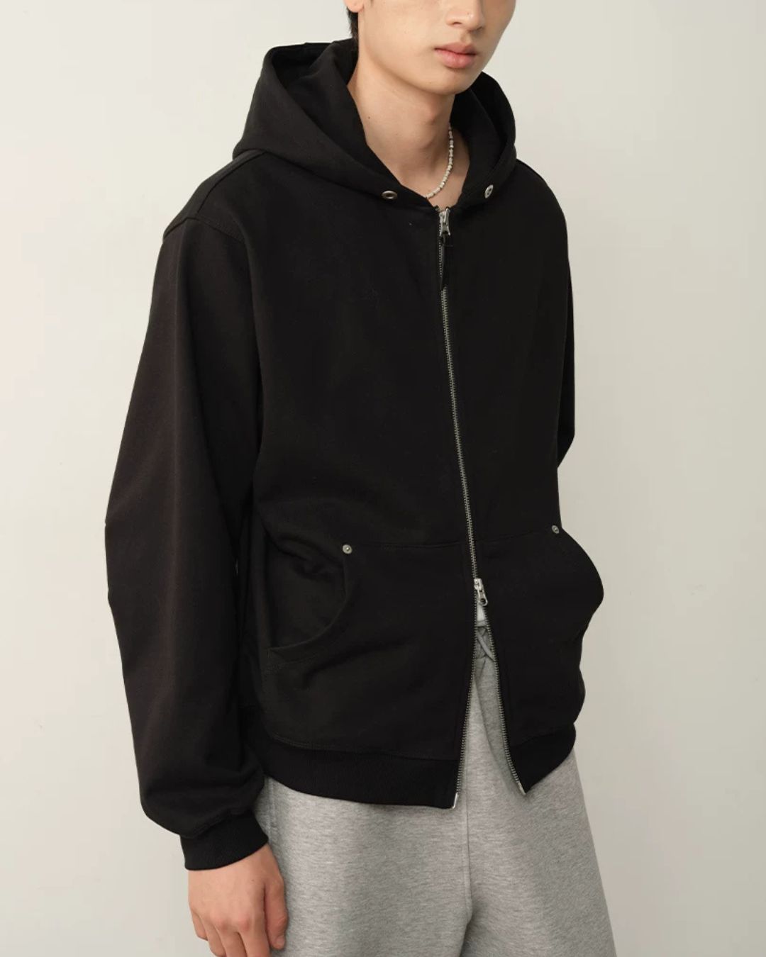 Double Zip Heavy Hoodie　HD087
