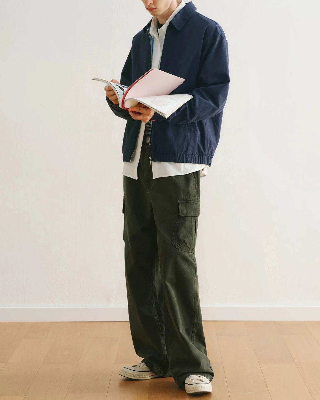 Washed Cargo Wide Pants　CP063