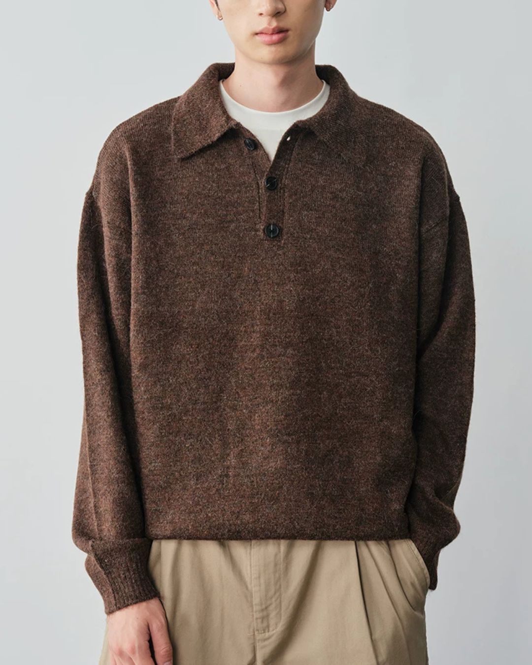 Alpaca Blend Polo Knit　KN058