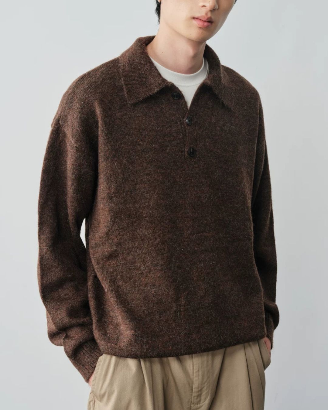 Alpaca Blend Polo Knit　KN058