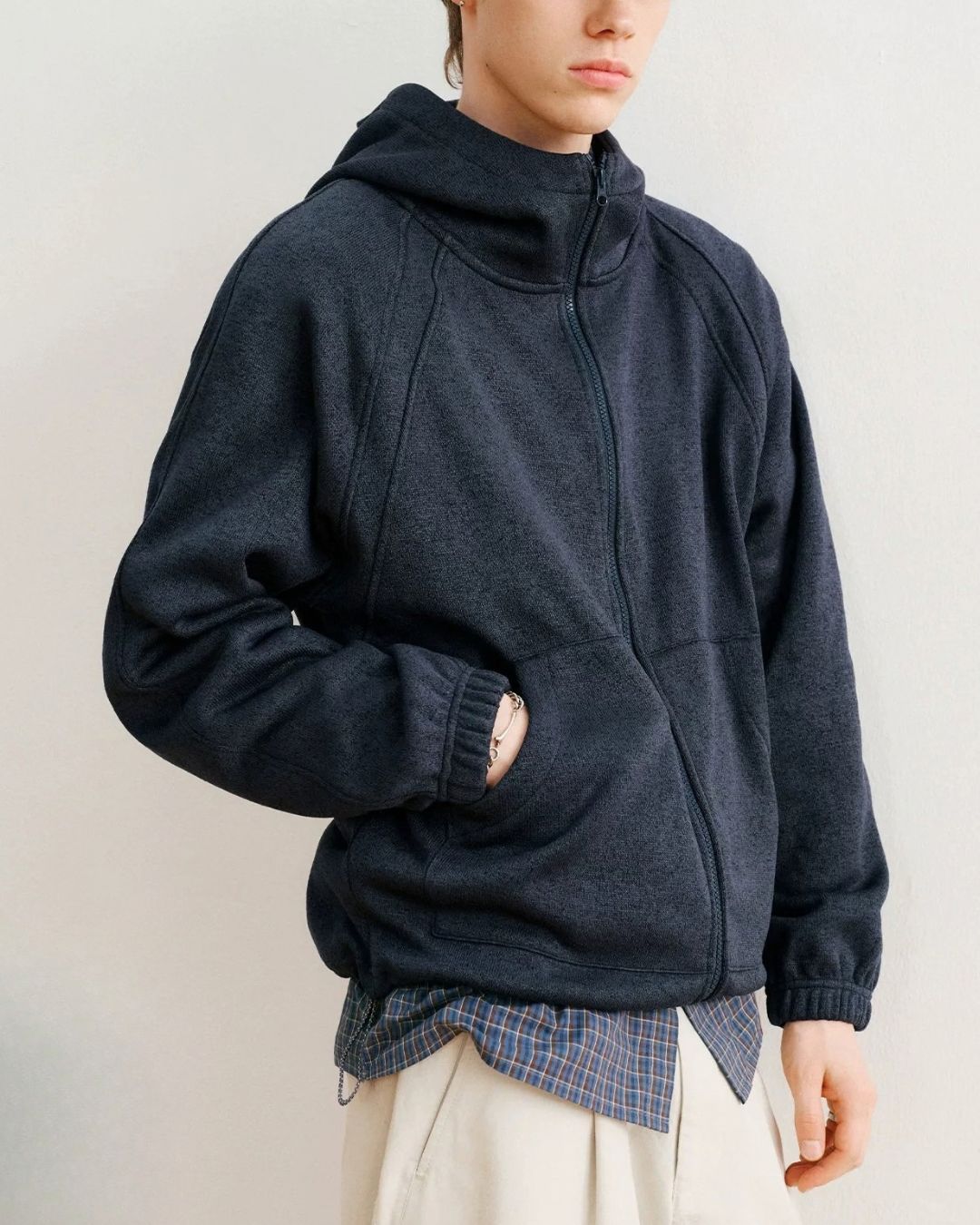 Heathered Zip Hoodie　HD085