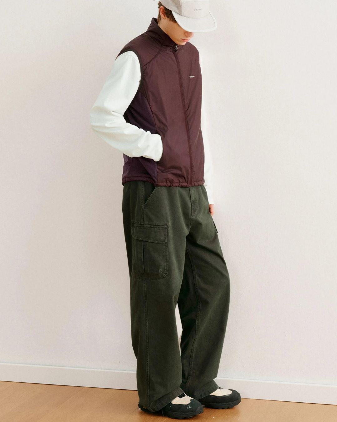 Washed Cargo Wide Pants　CP063