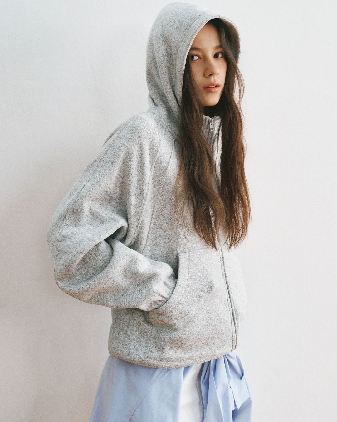 Heathered Zip Hoodie　HD085