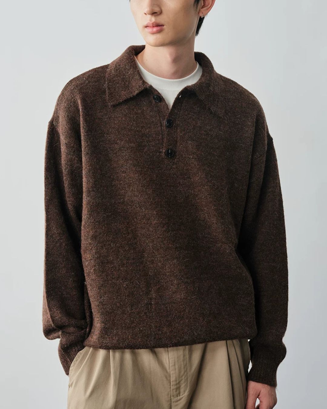 Alpaca Blend Polo Knit　KN058