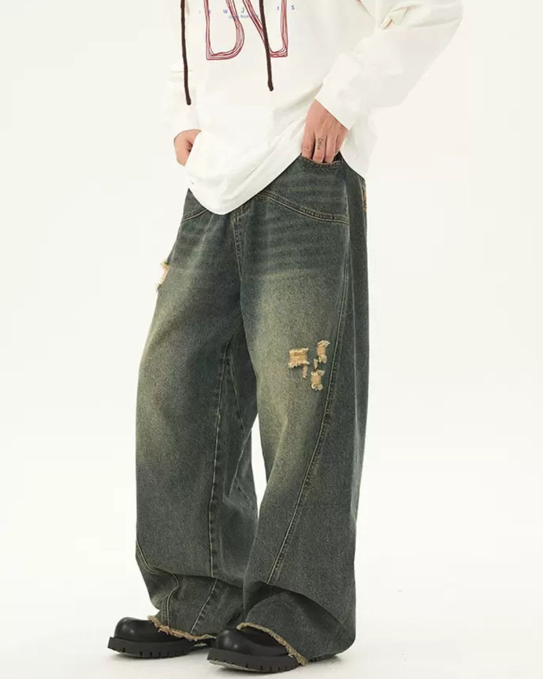 Washed Casual Denim Pants　DP030