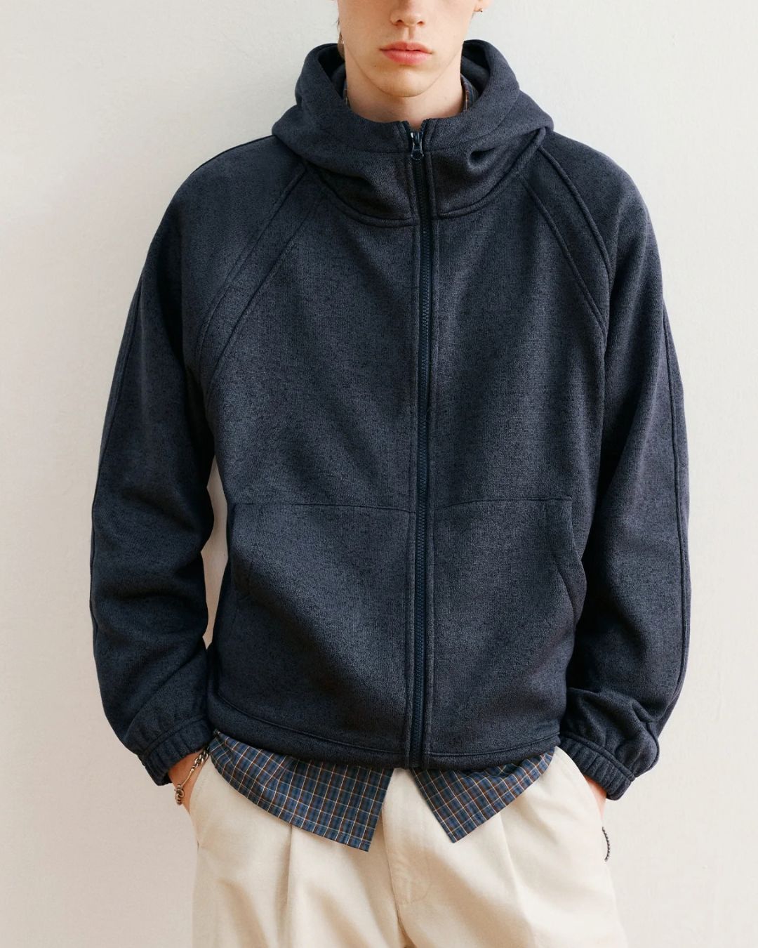 Heathered Zip Hoodie　HD085