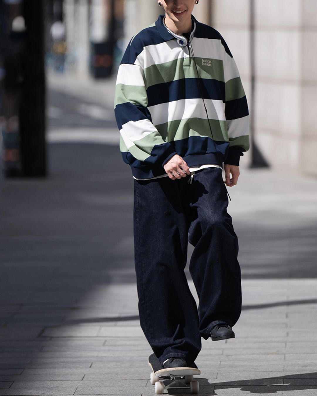 Border Polo Sweatshirt　LS101