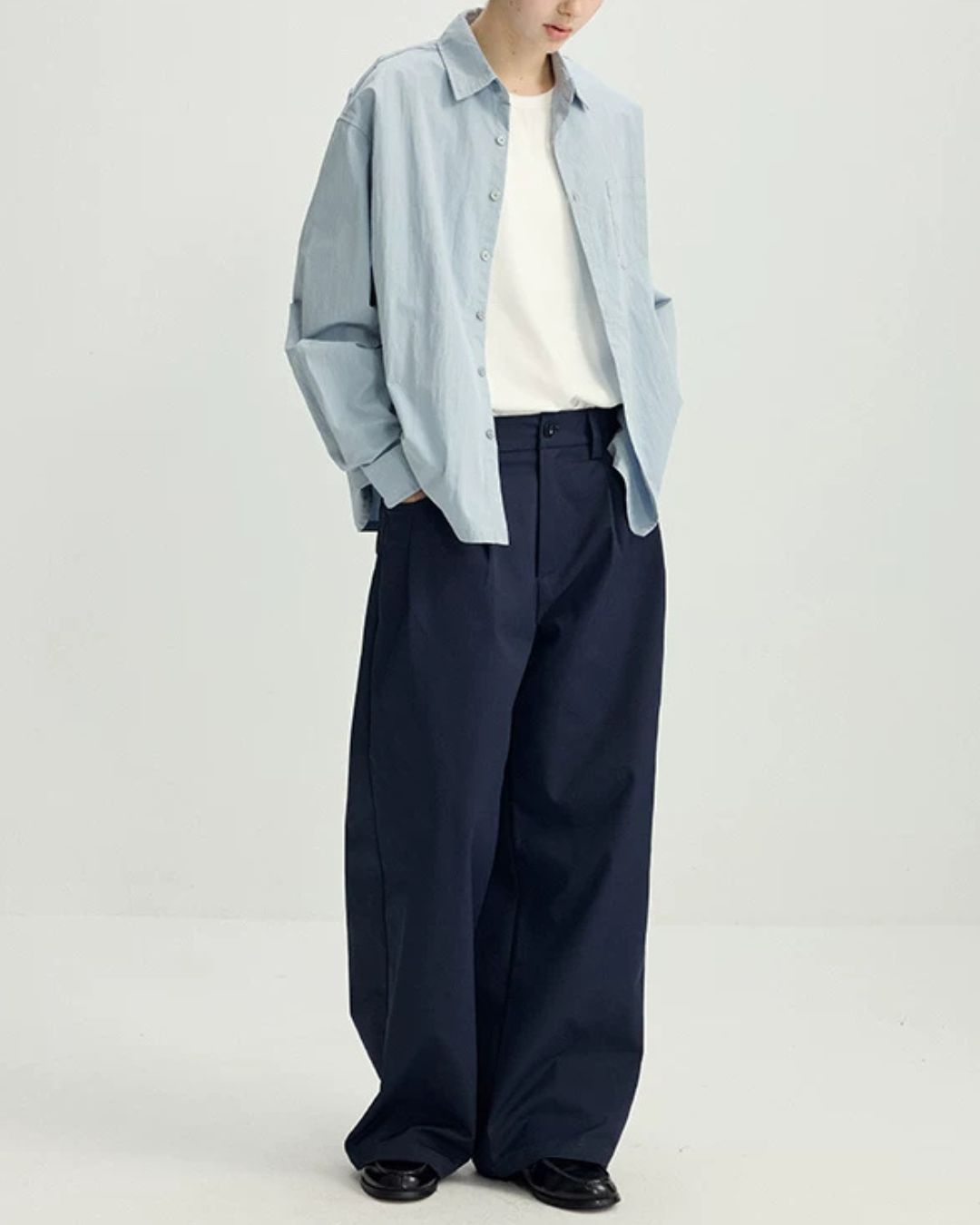 Light Blue Short-length Shirt　LS106