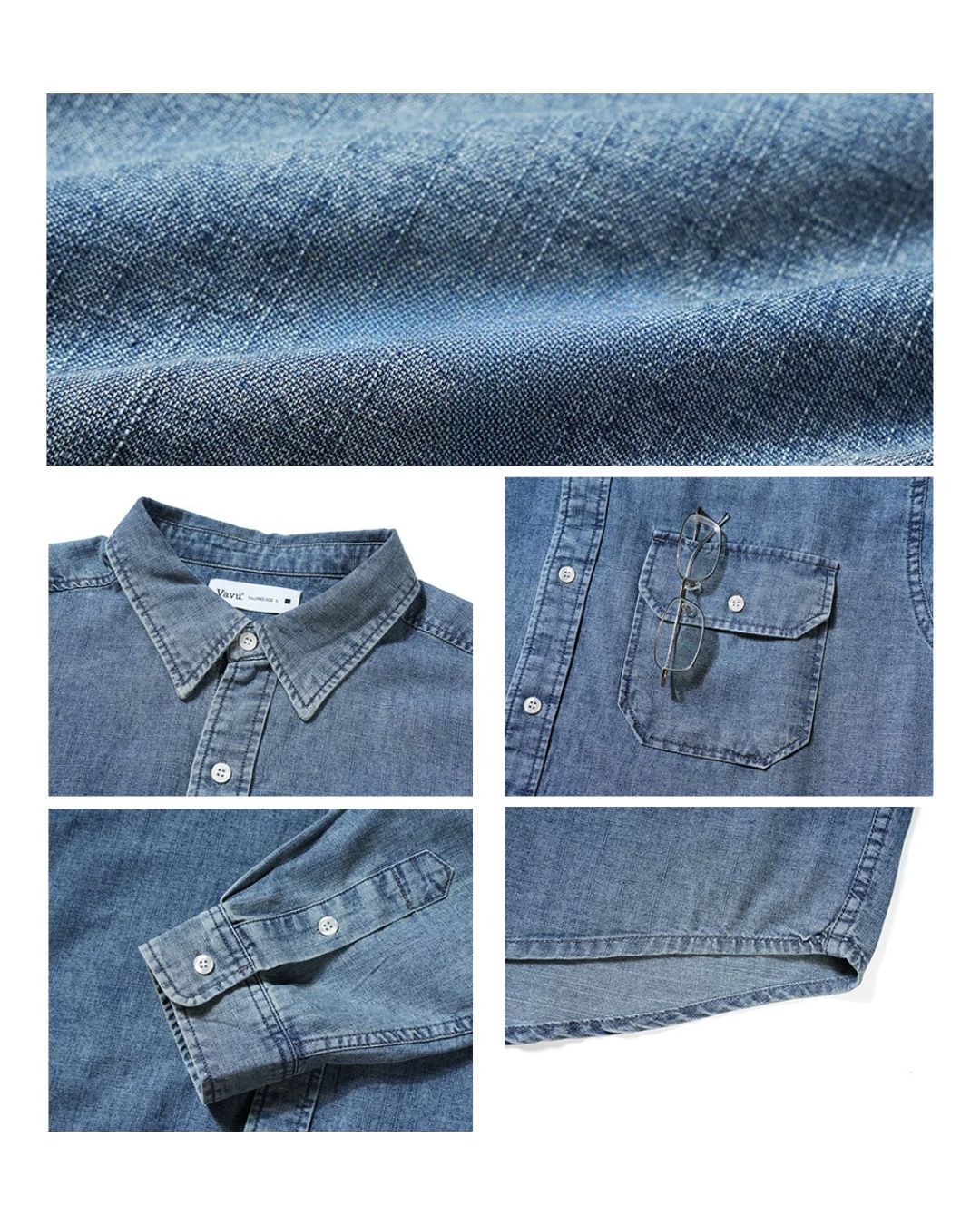 Washed Denim Utility Pocket Shirt　LS109