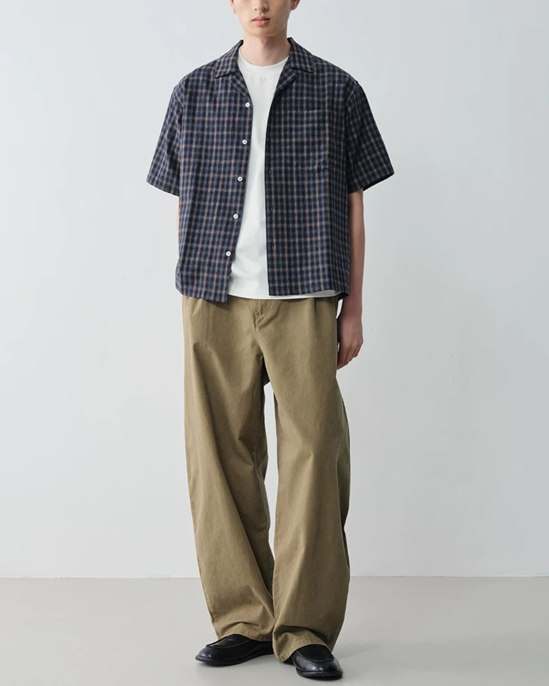 Pleated Cotton Wide Pants　WP102