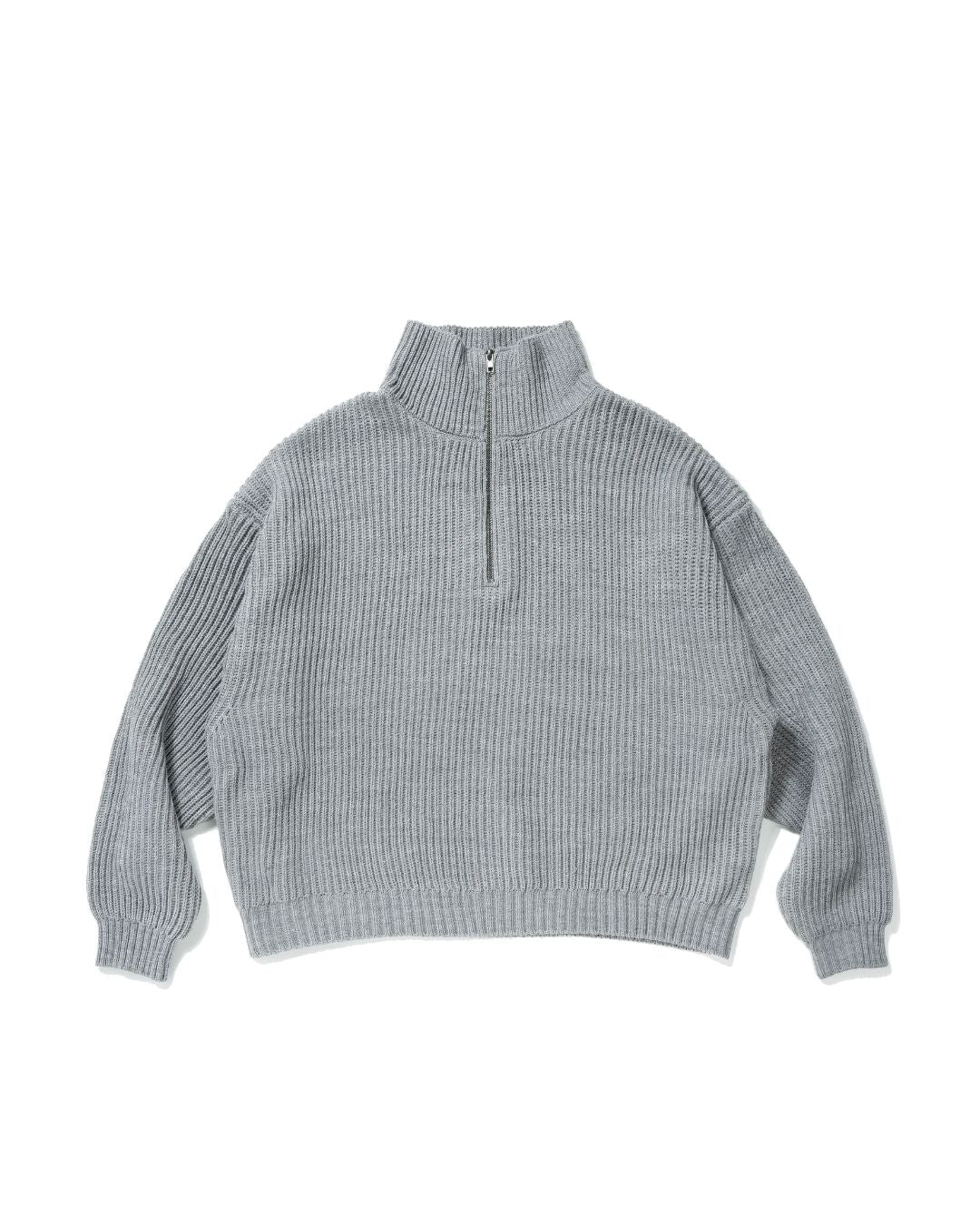 Wool Blend Ribbed Half Zip Knit　KN054