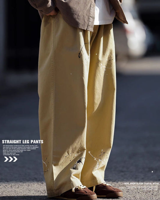 Splash Paint Straight Pants　WP063