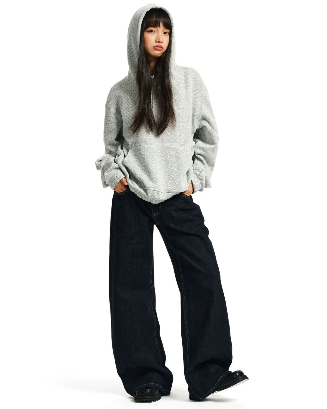 Textured Pullover Hoodie　HD084