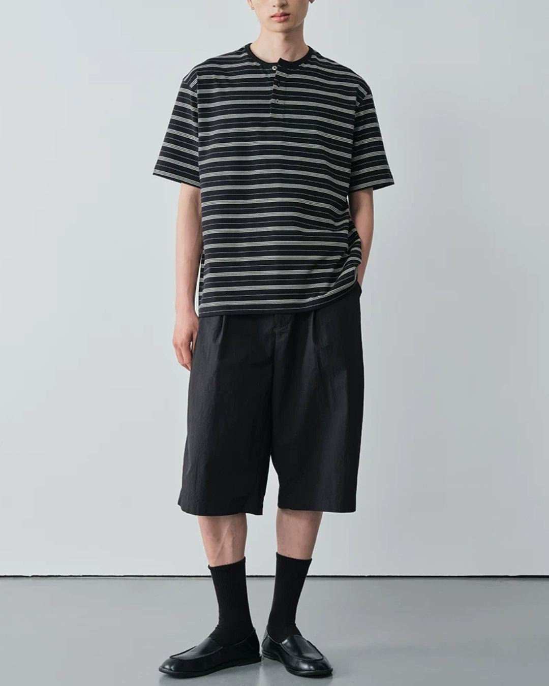 Border Henley T-Shirt　ST208