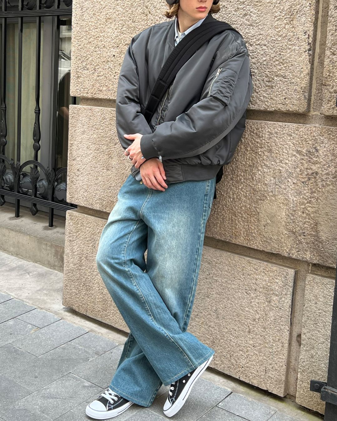 Washed Blue Straight Jeans　DP051
