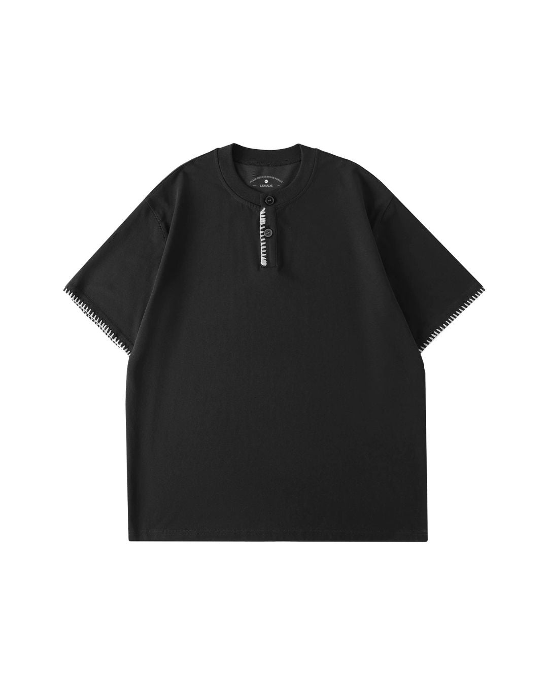 Stitched Henley Neck T-Shirt　ST198