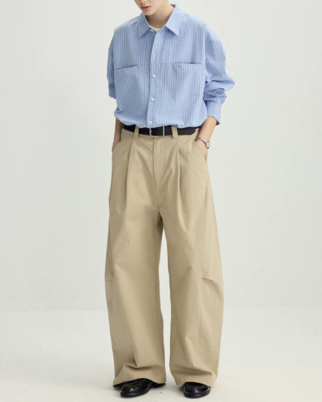 Washed Cotton Side-tuck Pants　WP100