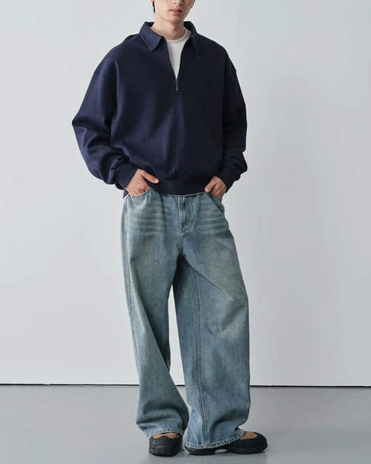Half-zip Polo Sweatshirt　SW097