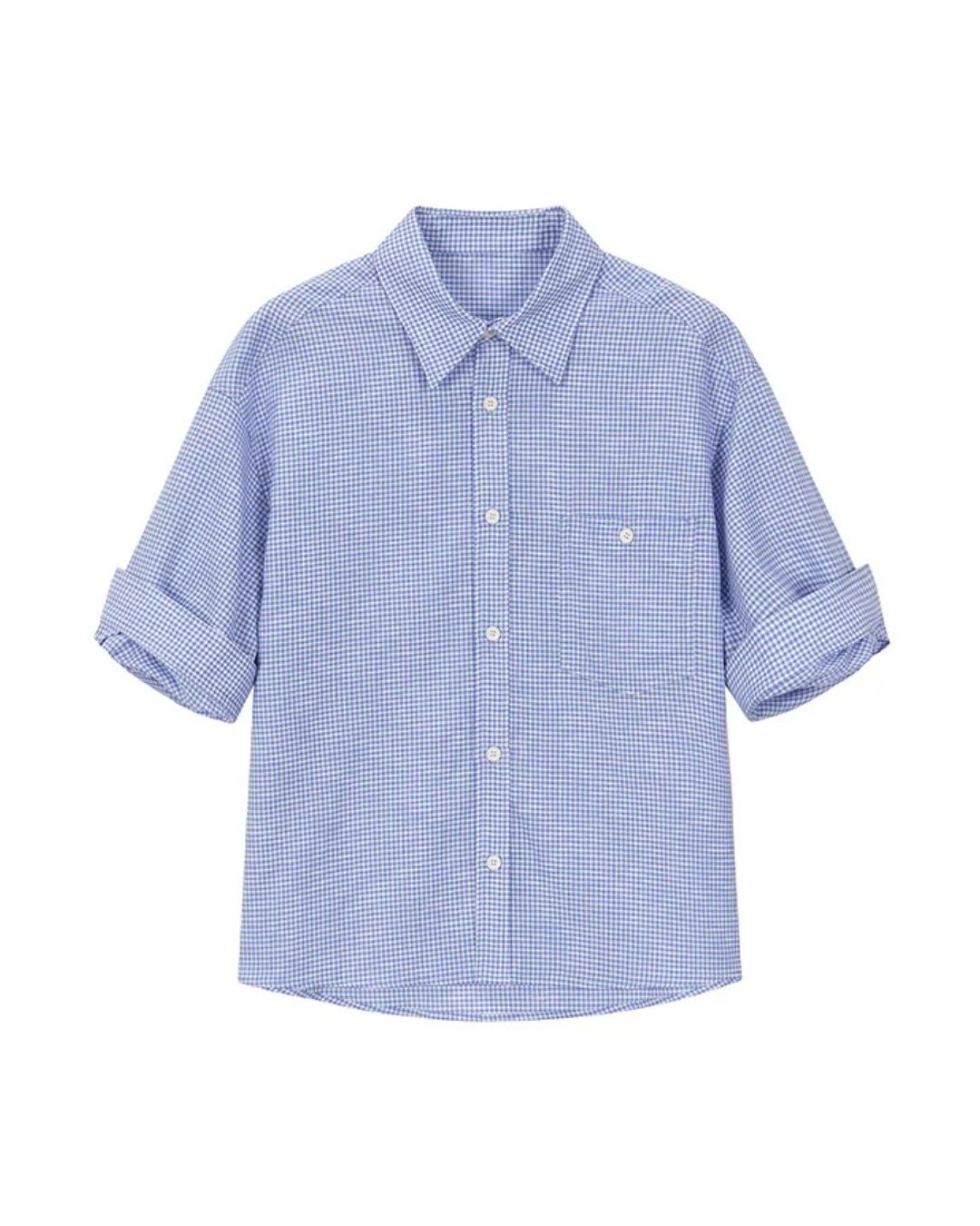 Roll-Cuff Houndstooth Shirt　SS092