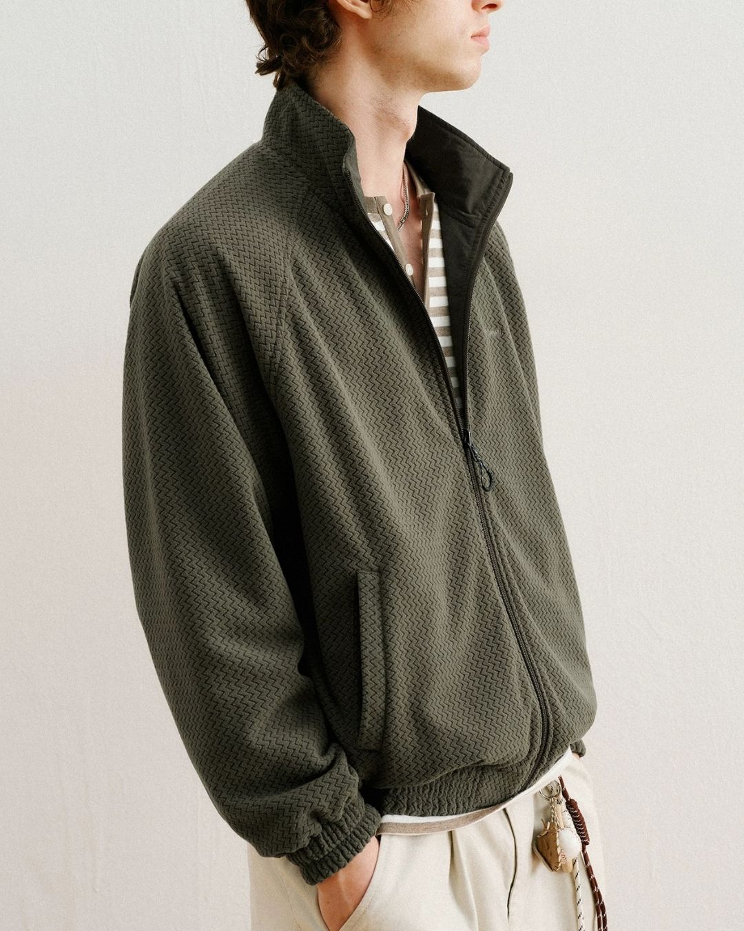 Reversible Stand Collar Jacket　JK257