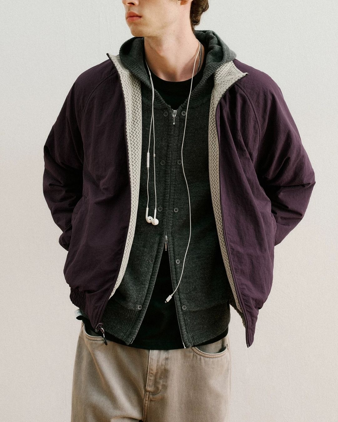 Reversible Stand Collar Jacket　JK257