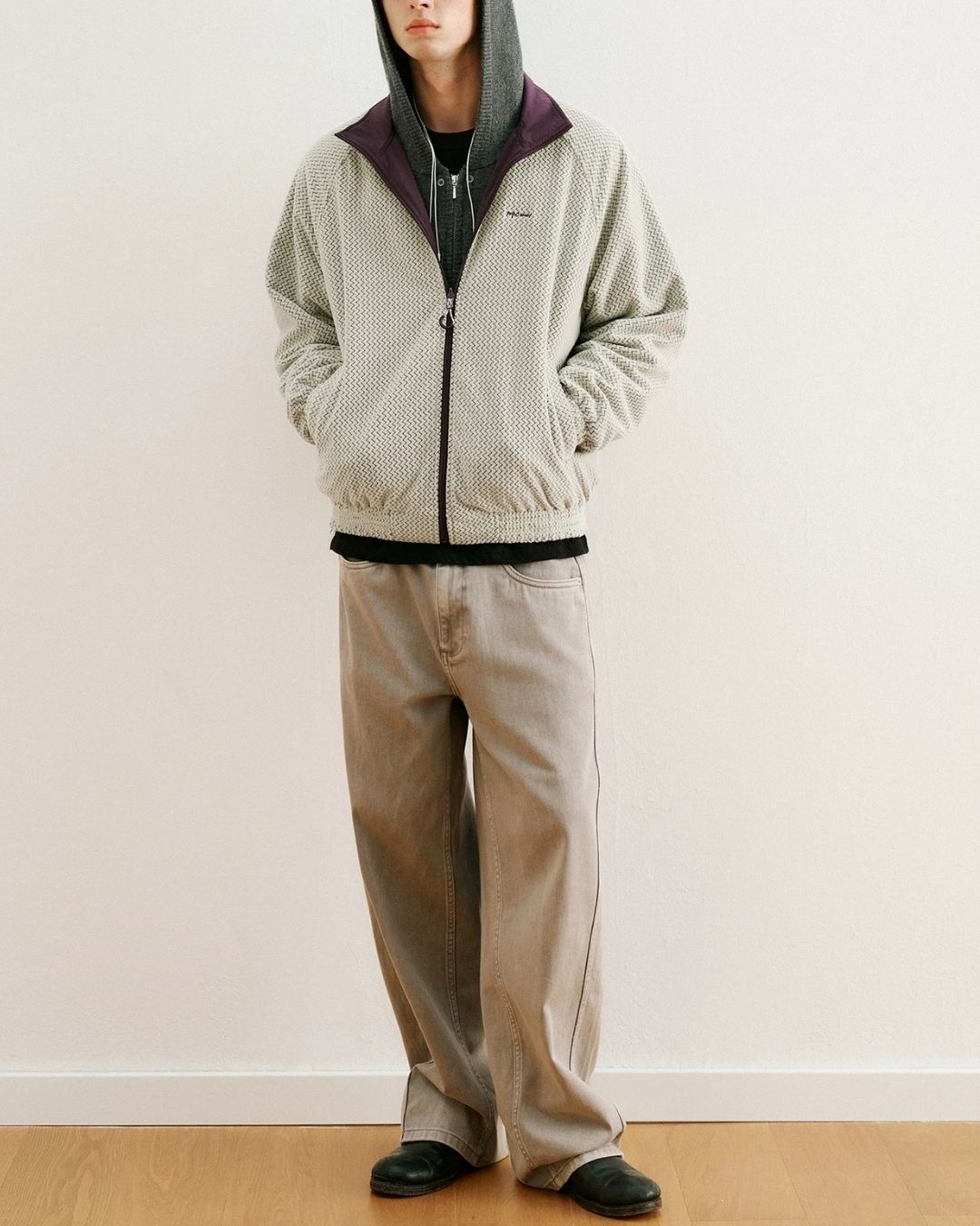 Reversible Stand Collar Jacket　JK257