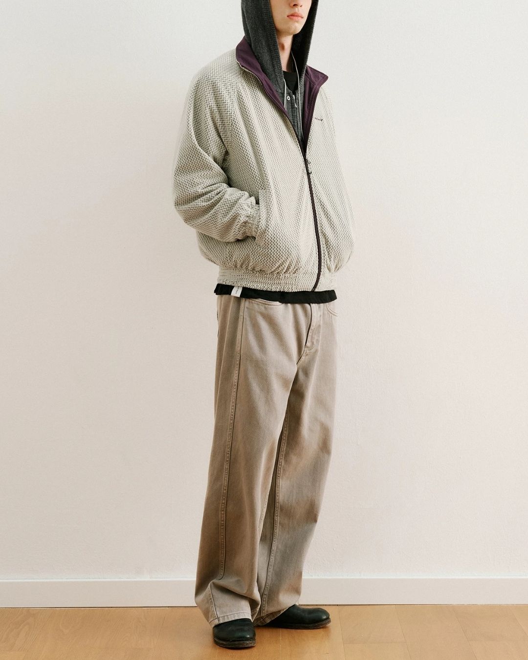 Reversible Stand Collar Jacket　JK257
