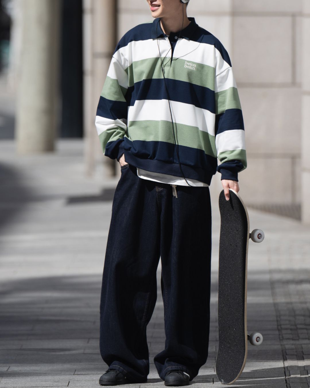 Border Polo Sweatshirt　LS101