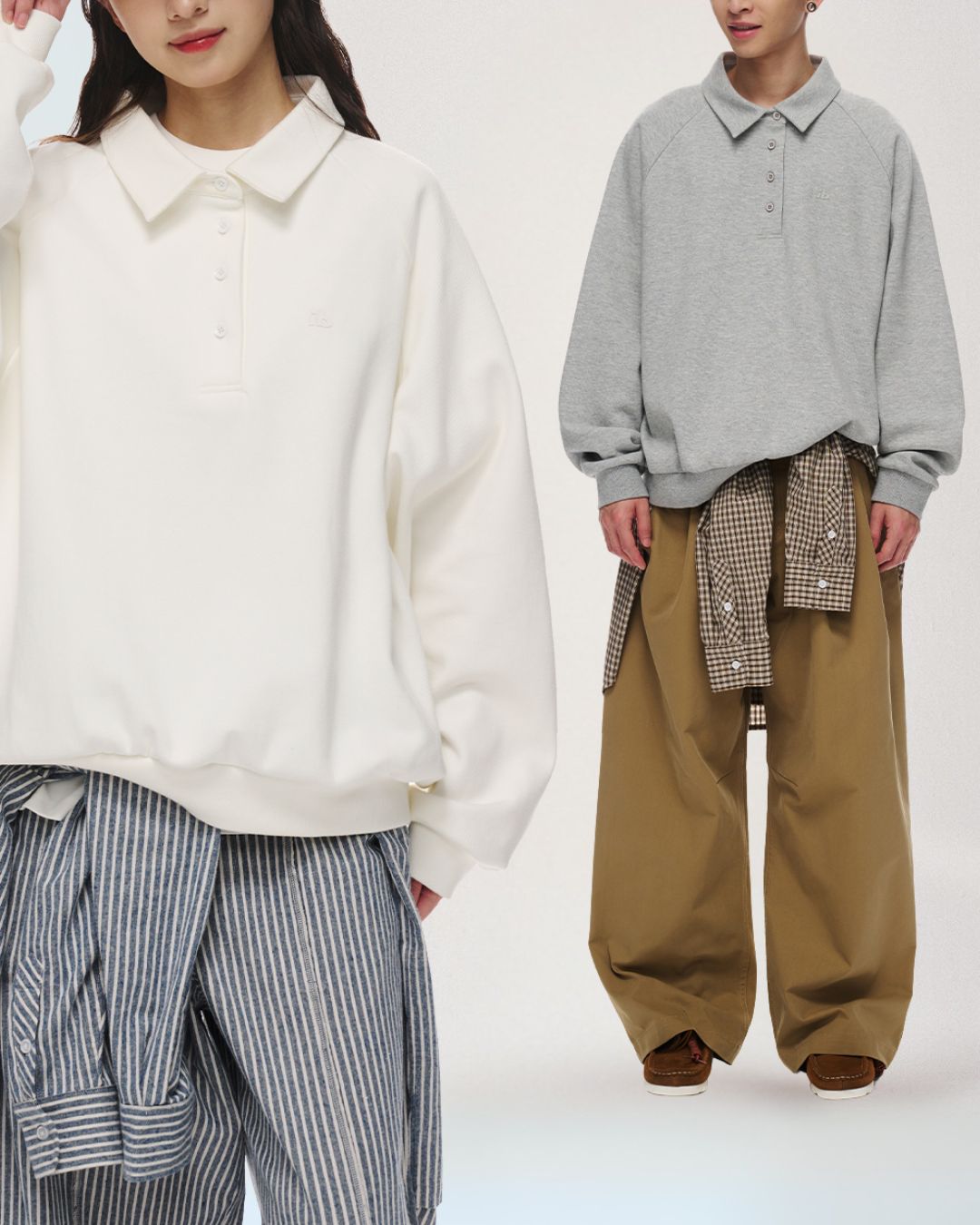 Relaxed Polo Sweatshirt　LS098