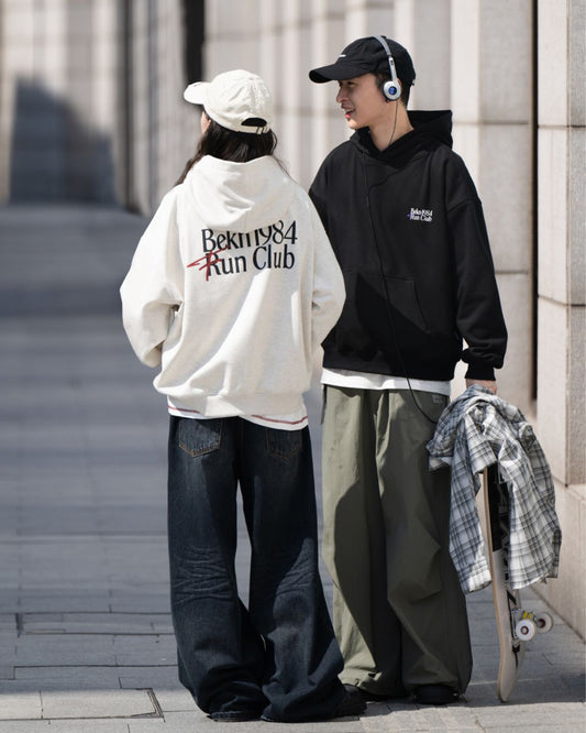 Relaxing Logo Print Hoodie　HD077