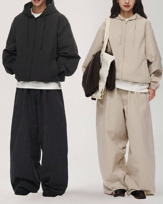 Tuck Wide Check Pants　WP083