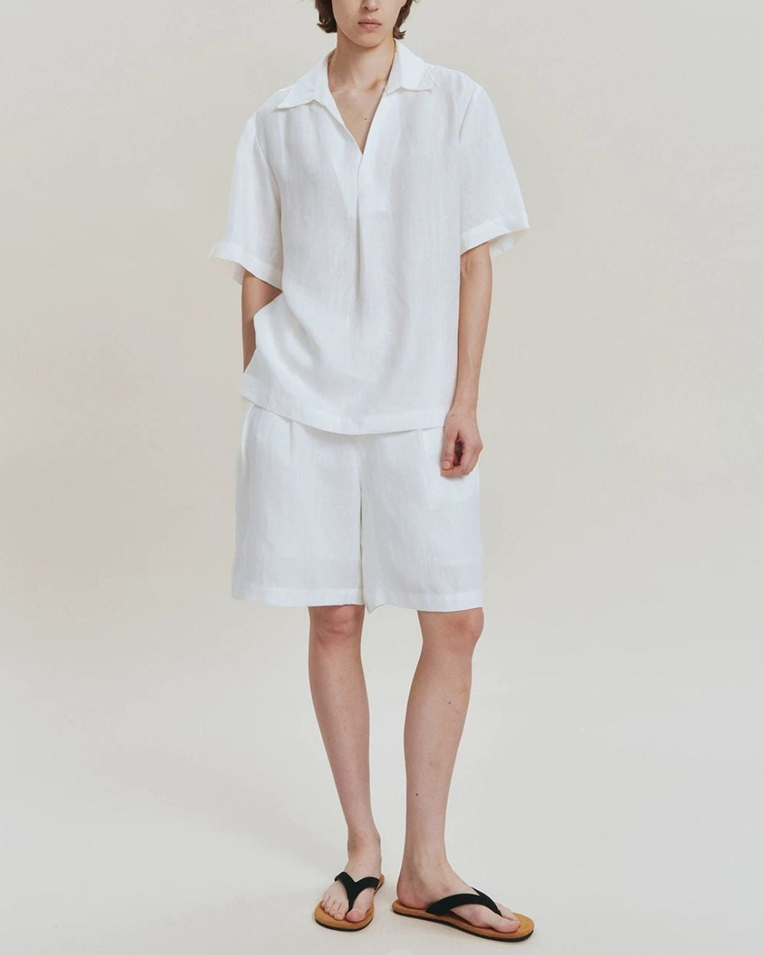 Linen Relaxed Skipper Shirt　SS095