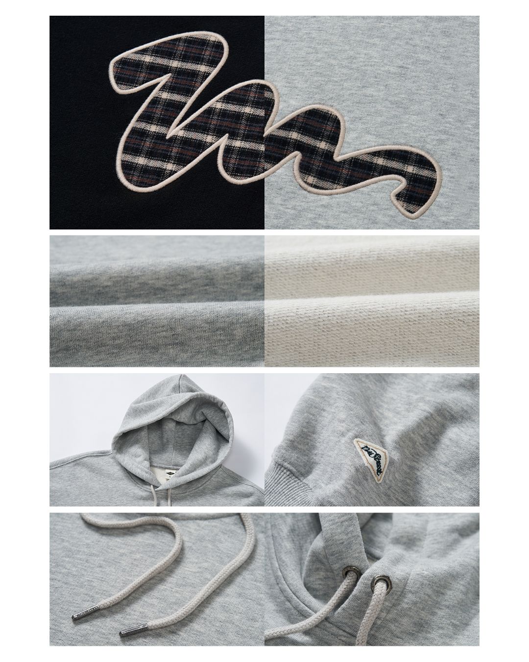 Check Patch Hoodie　HD074
