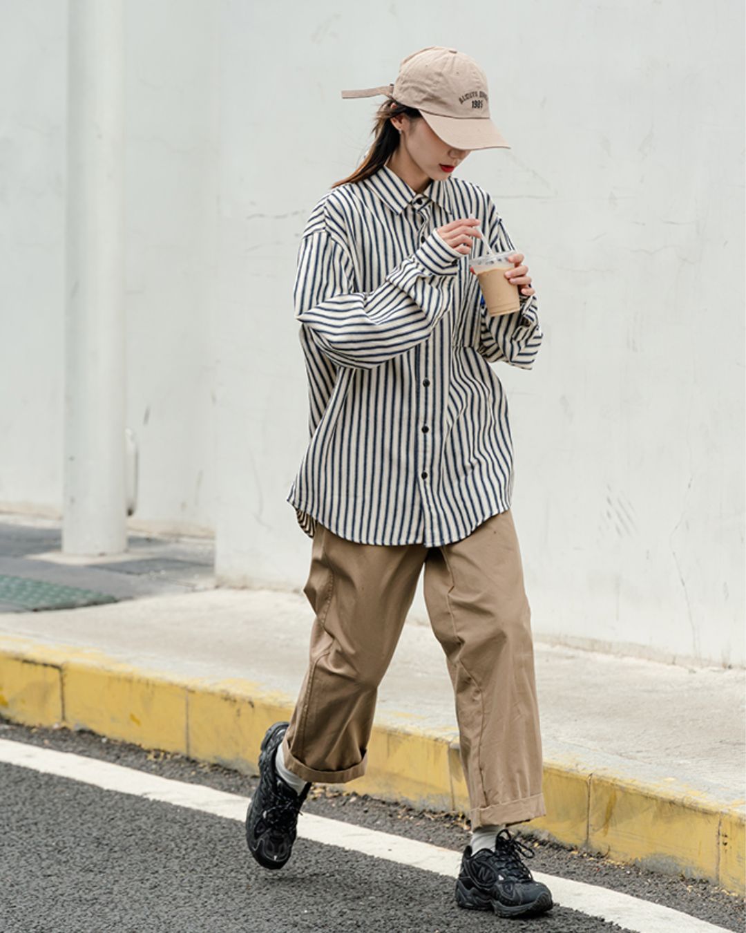 【一週間以内に発送】Stripe Loose shirt　LS001