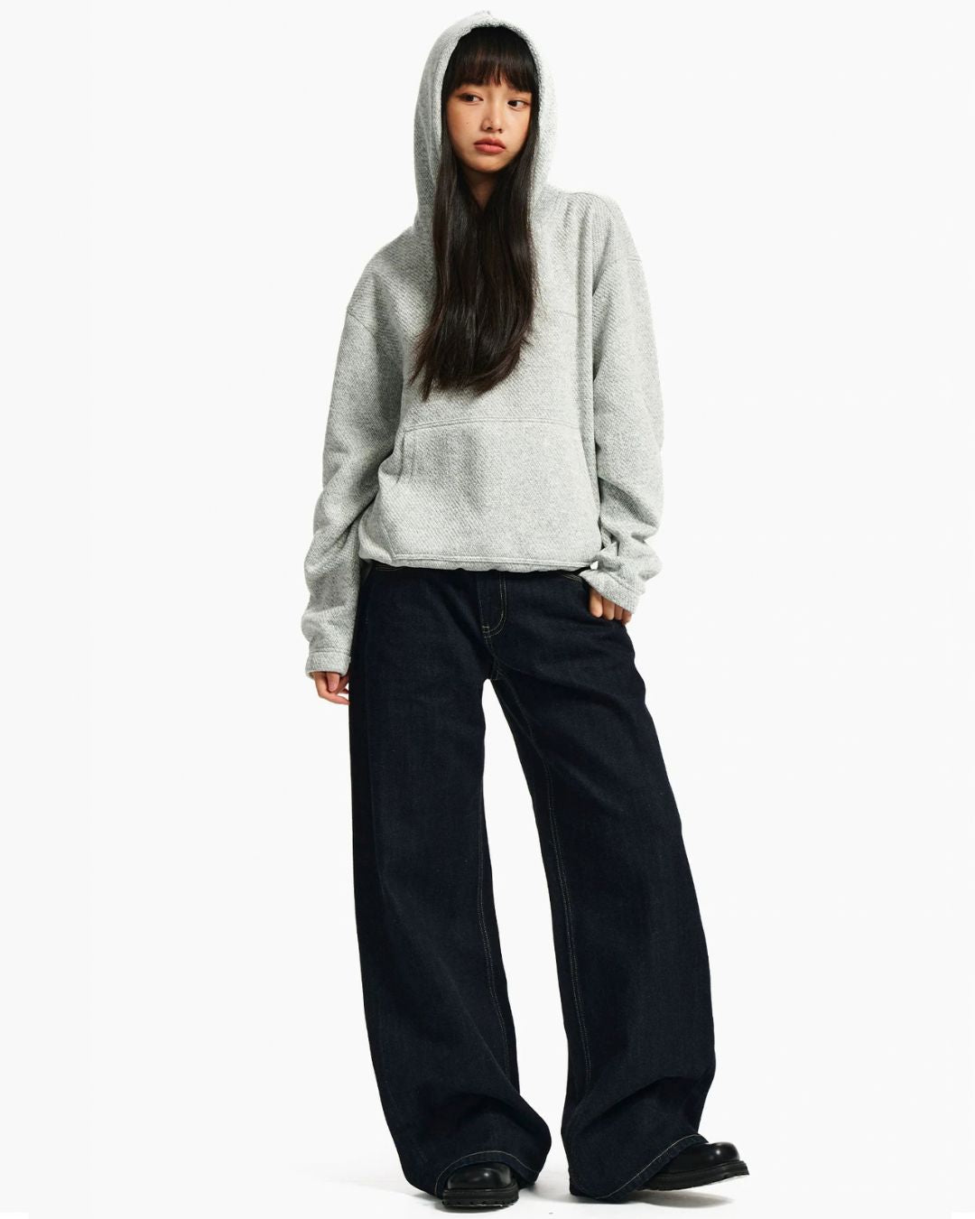Textured Pullover Hoodie　HD084