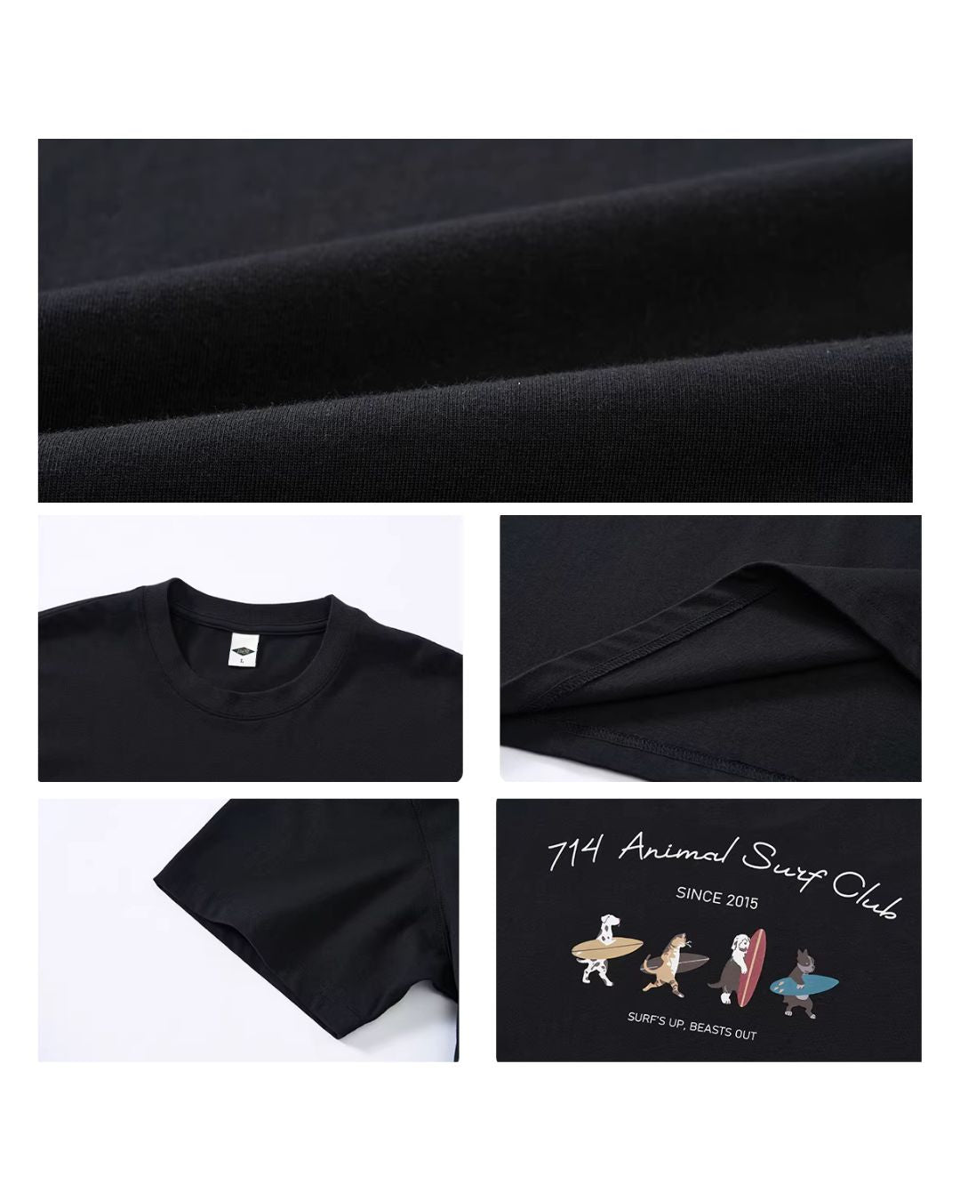 Animal Surfing Print T-shirt　ST173