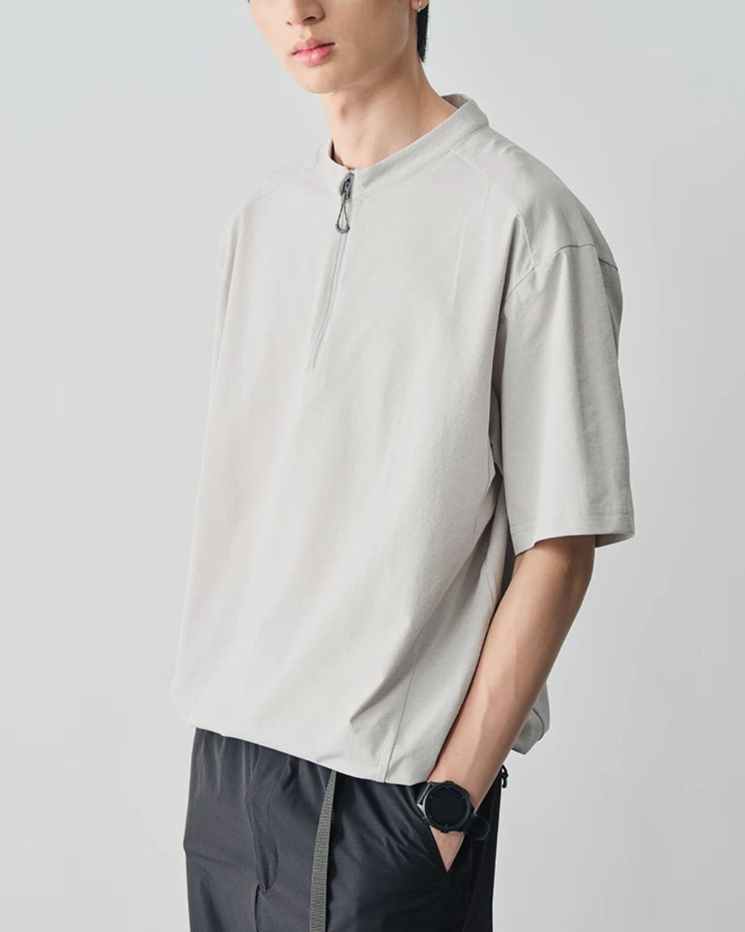 Half-zip Drawstring Pullover　ST202