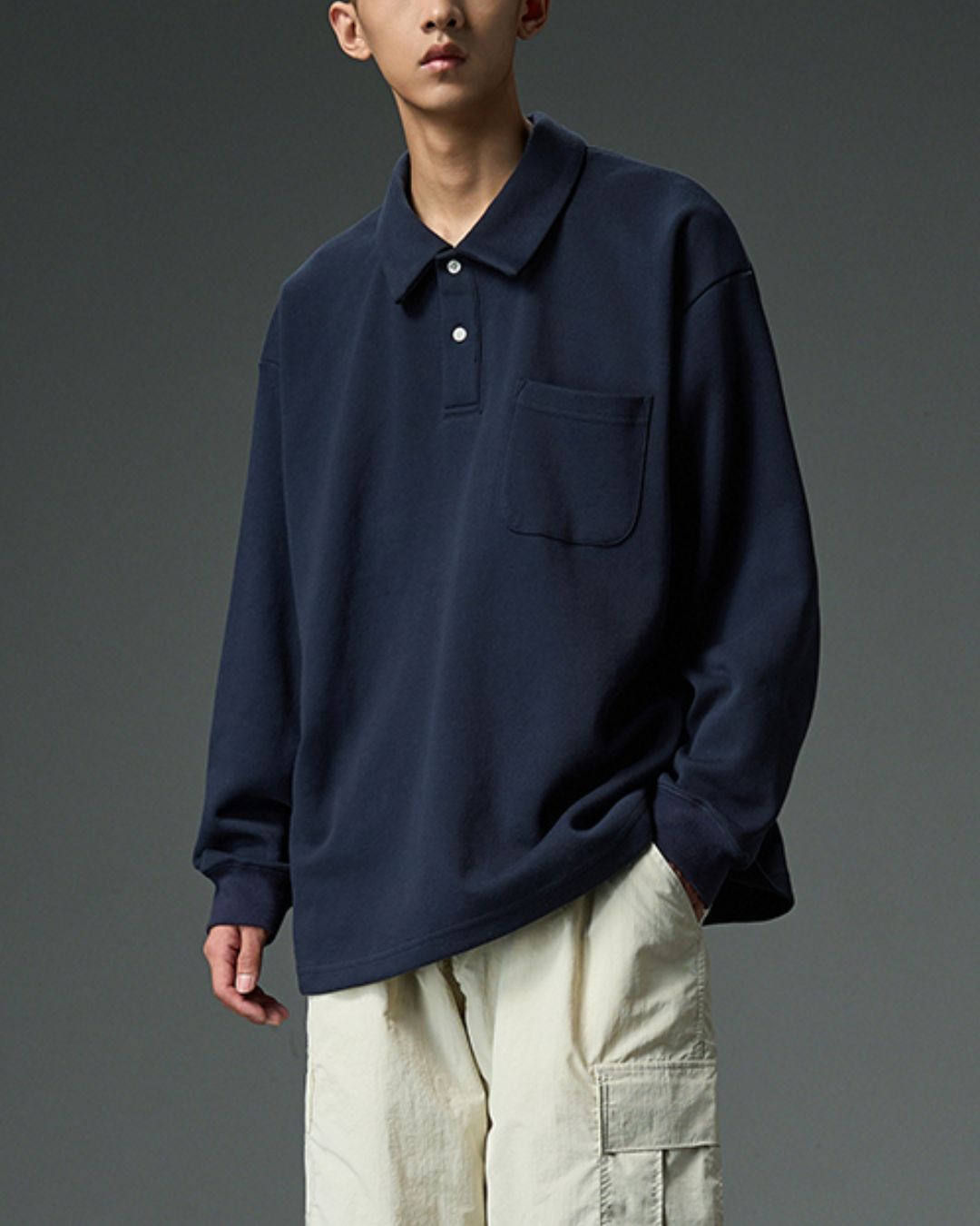 Basic Relaxed Polo Shirt　LS087