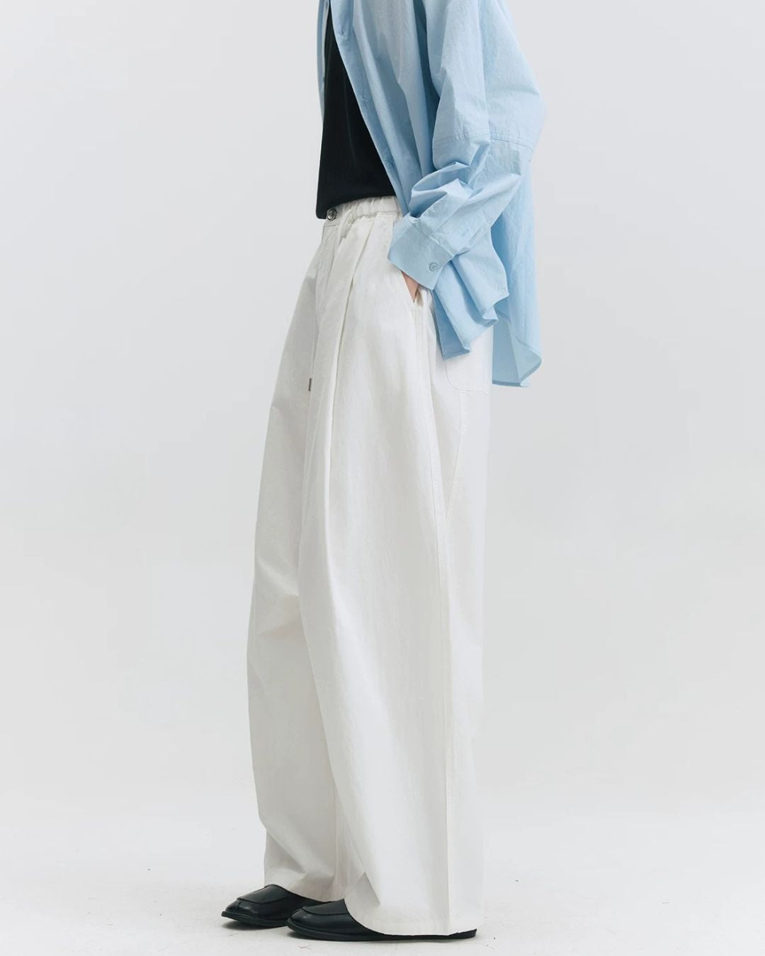 Cotton Gathered Wide Pants　WP106