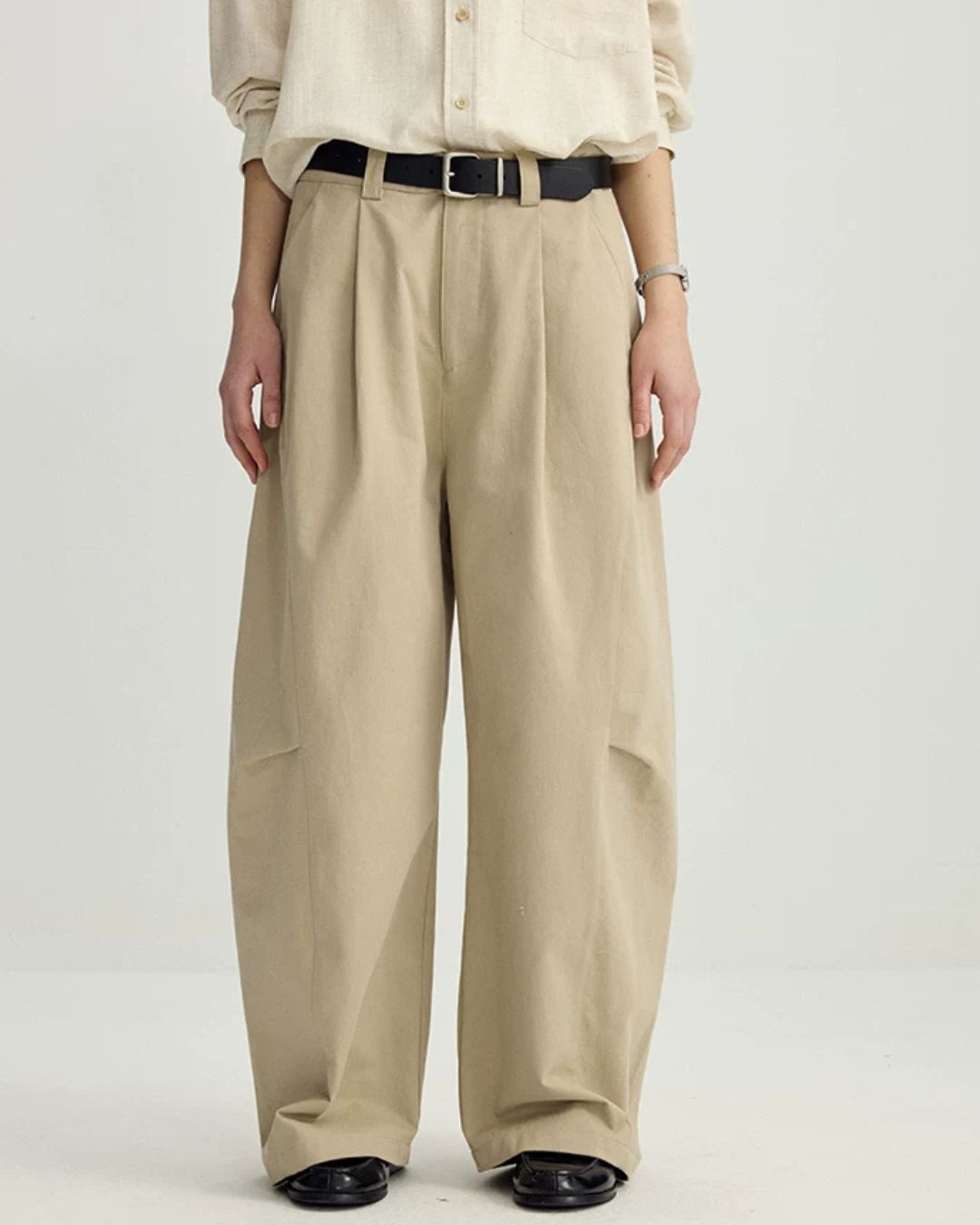 Washed Cotton Side-tuck Pants　WP100