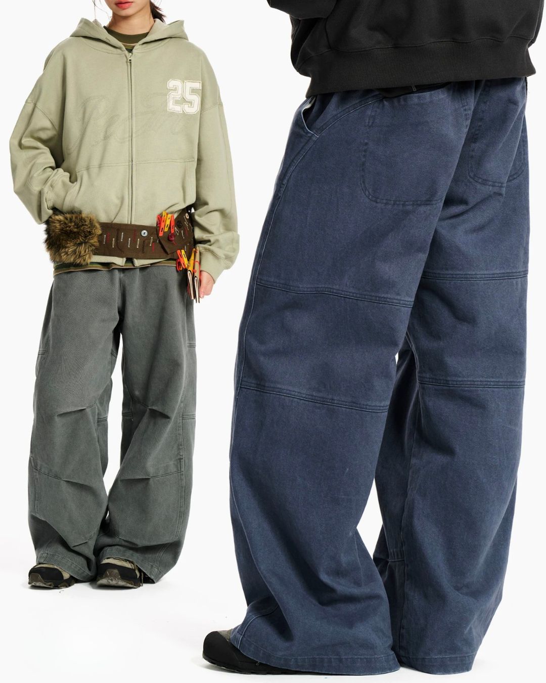 Washed Twill Wide Pants　WP128