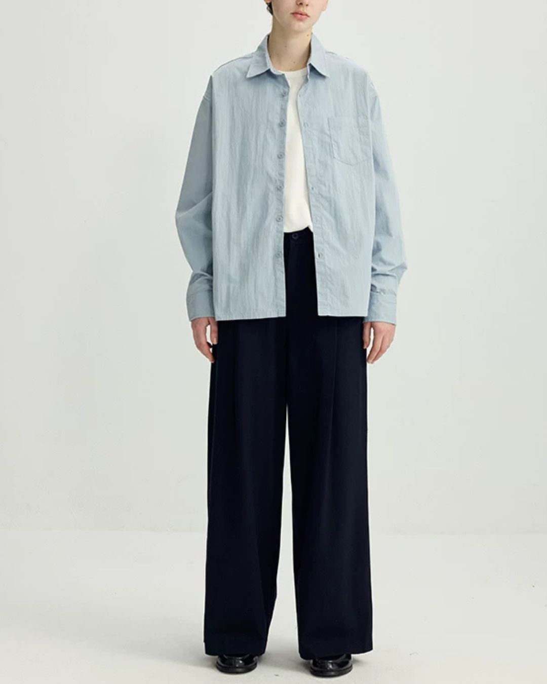 Light Blue Short-length Shirt　LS106