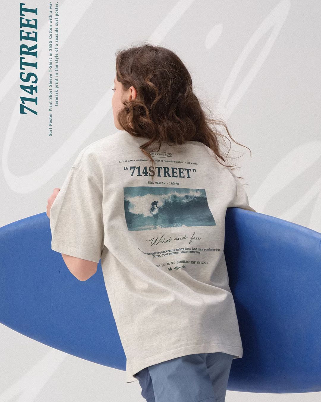 Surfing Back Print T-shirt　ST172