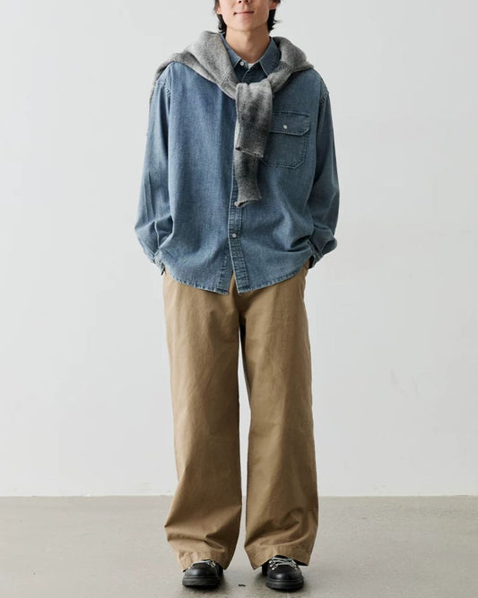 Washed Denim Utility Pocket Shirt　LS109