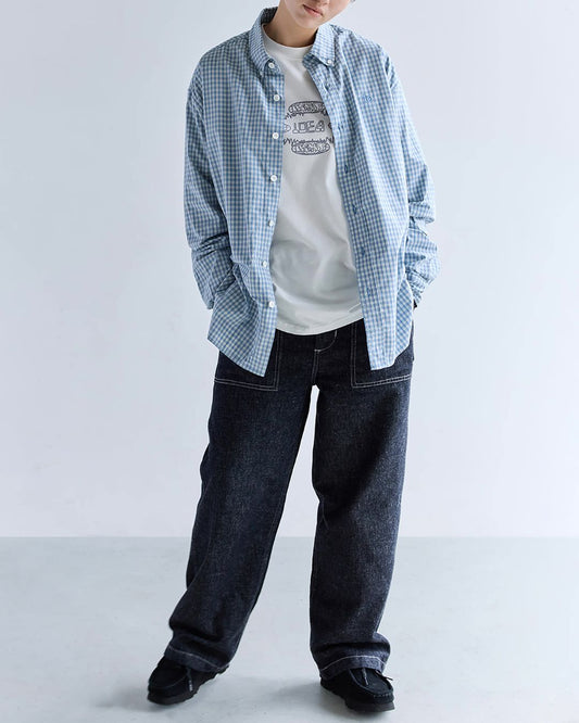Cotton One-point Check Shirt　LS103