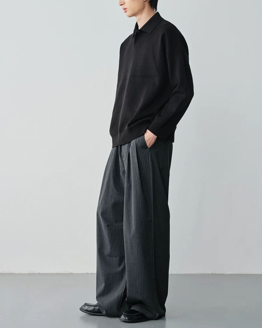 Pinstripe Wide Slacks　SL005