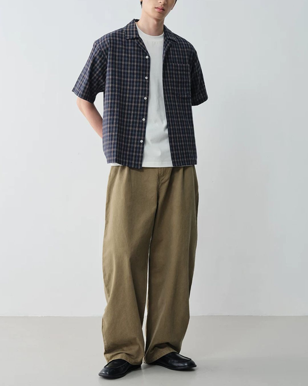 Pleated Cotton Wide Pants　WP102