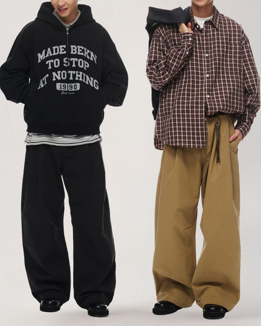 Tuck Wide Curved Pants　WP084