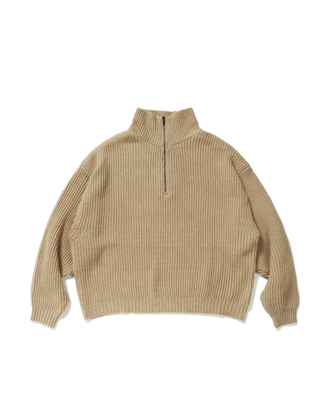 Wool Blend Ribbed Half Zip Knit　KN054